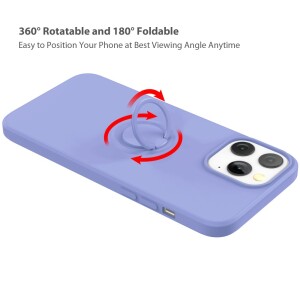 iPhone 13 Pro Hülle mit Ring Halter für Finger & Schlaufe - Babyblau