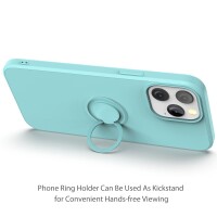 iPhone 13 Pro Hülle mit Ring Halter für Finger & Schlaufe - Babyblau