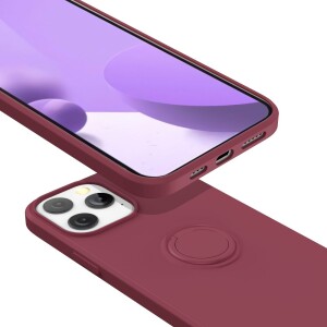 iPhone 13 Pro Hülle mit Ring Halter für Finger & Schlaufe - Lila