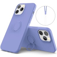 iPhone 13 Pro Hülle mit Ring Halter für Finger & Schlaufe - Lila