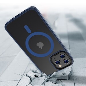 iPhone 13 Pro Bumper mit Rückseiten-Schutz & MegSafe Funktion - Blau
