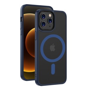 iPhone 13 Pro Bumper mit Rückseiten-Schutz & MegSafe Funktion - Blau