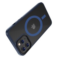 iPhone 13 Pro Bumper mit Rückseiten-Schutz & MegSafe Funktion - Blau