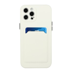iPhone 13 Pro Schutzhülle mit Kartenfach und Kamera-Schutz - Weiß