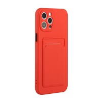 iPhone 13 Pro Schutzhülle mit Kartenfach und Kamera-Schutz - Rot