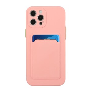 iPhone 13 Pro Schutzhülle mit Kartenfach und Kamera-Schutz - Pink