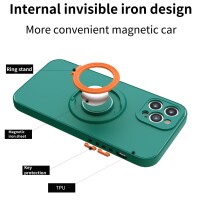 iPhone 13 Pro Hülle mit Ring Halter für Finger & Magnet - Blau / Neongelb