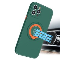 iPhone 13 Pro Hülle mit Ring Halter für Finger & Magnet - Blau / Neongelb