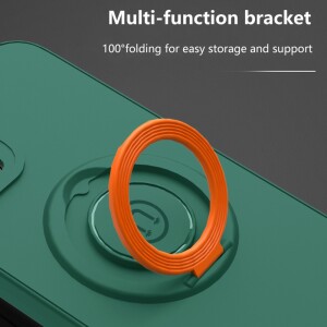 iPhone 13 Pro Hülle mit Ring Halter für Finger & Magnet - Schwarz / Rot