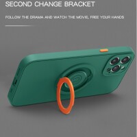 iPhone 13 Pro Hülle mit Ring Halter für Finger & Magnet - Schwarz / Rot