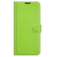 iPhone 13 Pro Max Klapphülle mit Kartenfach und Aufsteller aus PU-Leder - Grün