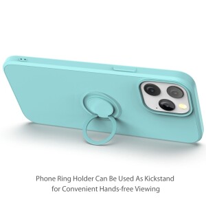 iPhone 13 Pro Max Hülle mit Ring Halter für Finger & Schlaufe - Schwarz