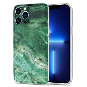 iPhone 13 Pro Max Silikonhülle - Marmor Design - Grün