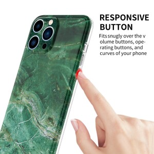 iPhone 13 Pro Max Silikonhülle - Marmor Design - Grün