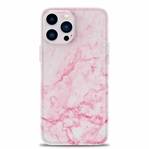 iPhone 13 Pro Max Silikonhülle - Marmor Design - Rosa