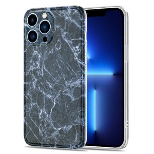 iPhone 13 Pro Max Silikonhülle - Marmor Design - Dunkelgrau