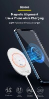 Baseus Magnetisches kabelloses Ladegerät - iPhone MagSafe kompatibel - weiß