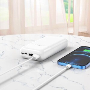 Borofone Power Bank 20.000mAh BJ16A Cube - 2xUSB 1xUSB-C - Weiß