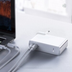 Baseus USB-C Ladegerät mit integr. Powerbank 10.000mAh - 45W - Weiß