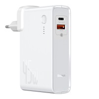 Baseus USB-C Ladegerät mit integr. Powerbank 10.000mAh - 45W - Weiß