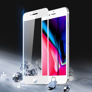 iPhone 8 Plus Premium Panzerglas 4D Weiß