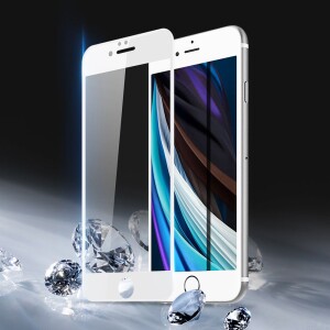 iPhone 7 Premium Panzerglas 4D (vollflächig) - Weiß