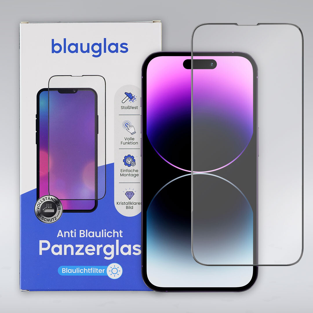 Blauglas® iPhone 14 Pro Max Panzerglas mit Blaulicht...
