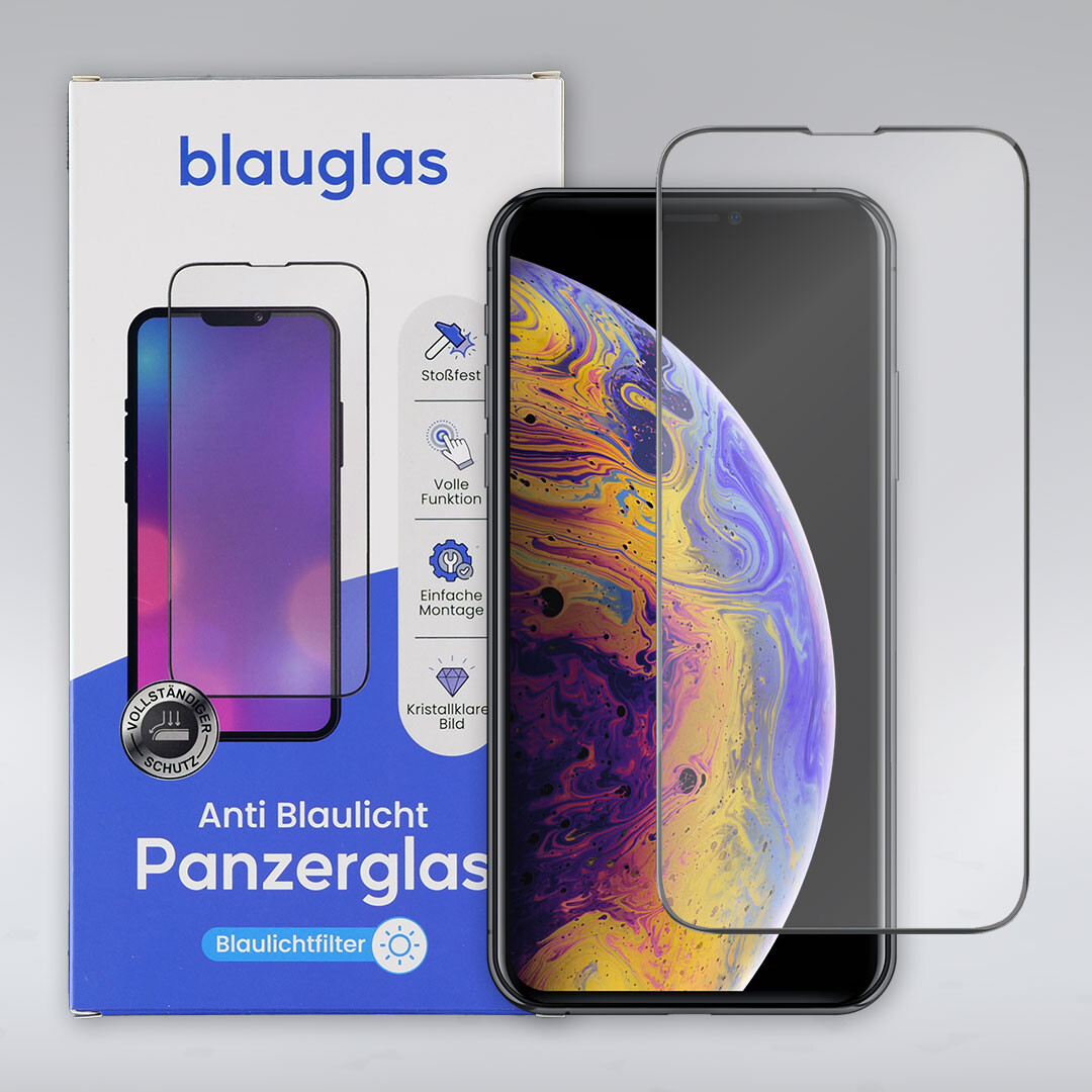 Blauglas® iPhone XS Panzerglas mit Blaulicht Filter