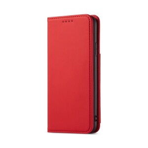iPhone 11 Pro Klapphülle mit Kartenfach und Aufsteller aus PU-Leder - Rot