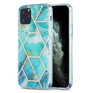 iPhone 11 Pro Silikonhülle - Marmor Glam - Türkis 1