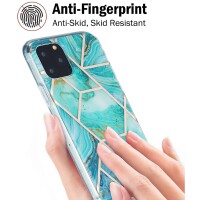 iPhone 11 Pro Silikonhülle - Marmor Glam - Türkis 1