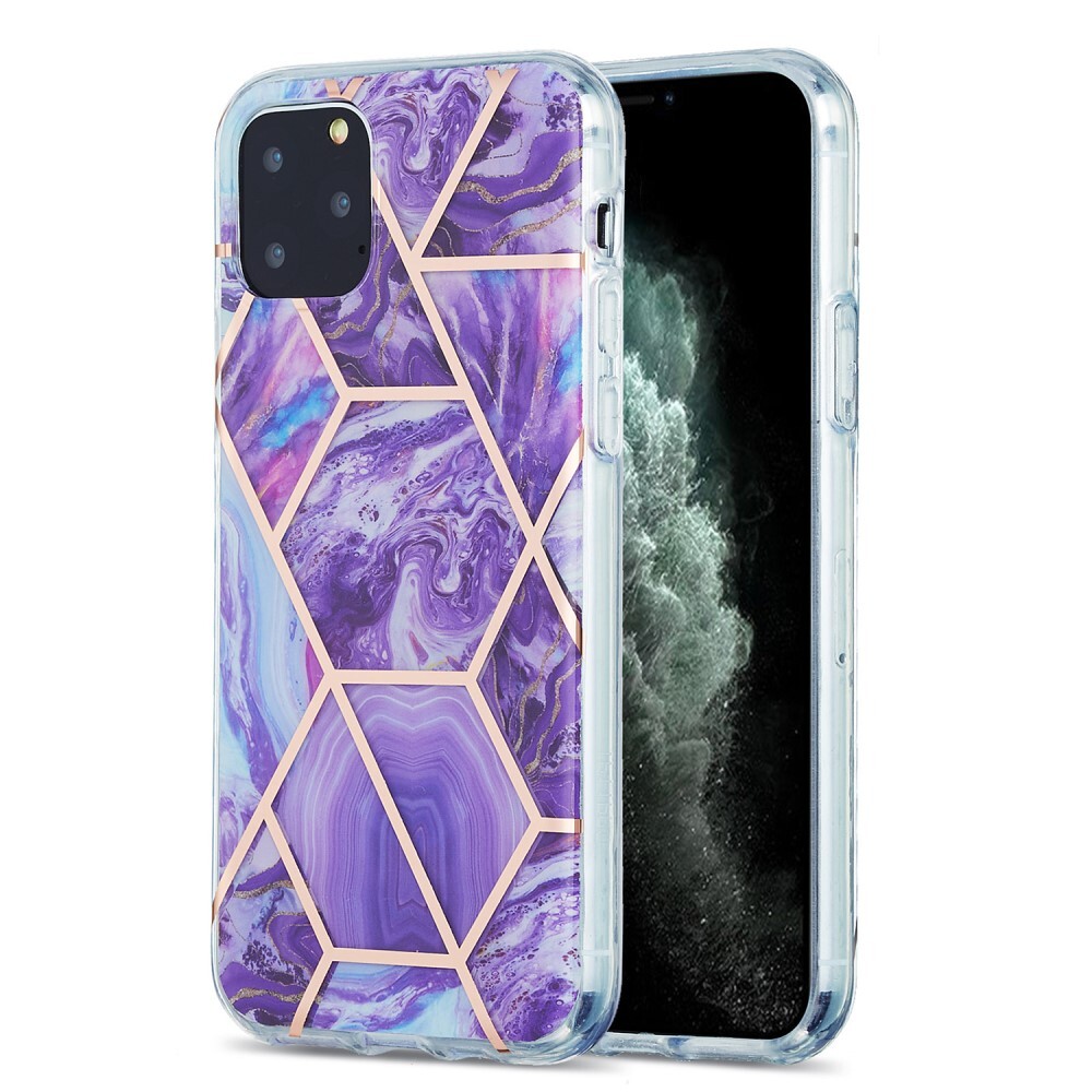 iPhone 11 Pro Silikonhülle - Marmor Glam - Violett /...
