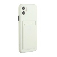 iPhone 12 Mini Schutzhülle mit Kartenfach und Kamera-Schutz - Weiß