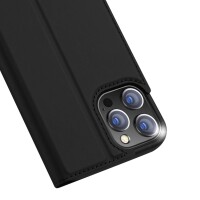 iPhone 12 Pro Max Klapphülle mit Kartenfach - Schwarz