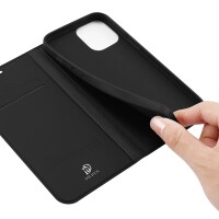 iPhone 12 Pro Max Klapphülle mit Kartenfach - Schwarz