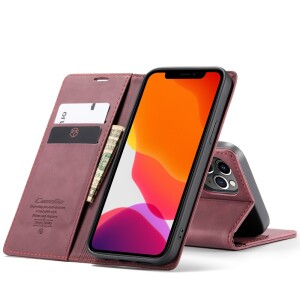 iPhone 12 Pro Max Klapphülle mit Kartenfach - Rot