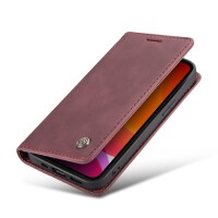 iPhone 12 Pro Max Klapphülle mit Kartenfach - Rot