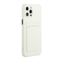 iPhone 12 Pro Max Schutzhülle mit Kartenfach und Kamera-Schutz - Weiß