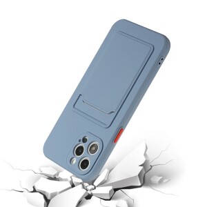 iPhone 12 Pro Max Schutzhülle mit Kartenfach und Kamera-Schutz - Blau