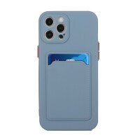 iPhone 12 Pro Max Schutzhülle mit Kartenfach und Kamera-Schutz - Blau