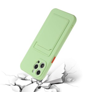 iPhone 12 Pro Max Schutzhülle mit Kartenfach und Kamera-Schutz - Hellgrün