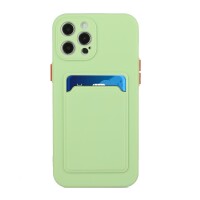 iPhone 12 Pro Max Schutzhülle mit Kartenfach und Kamera-Schutz - Hellgrün