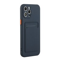 iPhone 12 Pro Max Schutzhülle mit Kartenfach und Kamera-Schutz - Dunkelblau