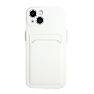 iPhone 13 Mini Schutzhülle mit Kartenfach und Kamera-Schutz - Weiß