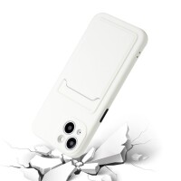 iPhone 13 Mini Schutzhülle mit Kartenfach und Kamera-Schutz - Weiß