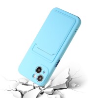 iPhone 13 Mini Schutzhülle mit Kartenfach und Kamera-Schutz - Babyblau